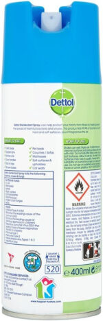 Dettol All-in-One Disinfectant Spray Crisp Linen, 400 ml, Pack of 3 (Packaging May Vary) - Image 9