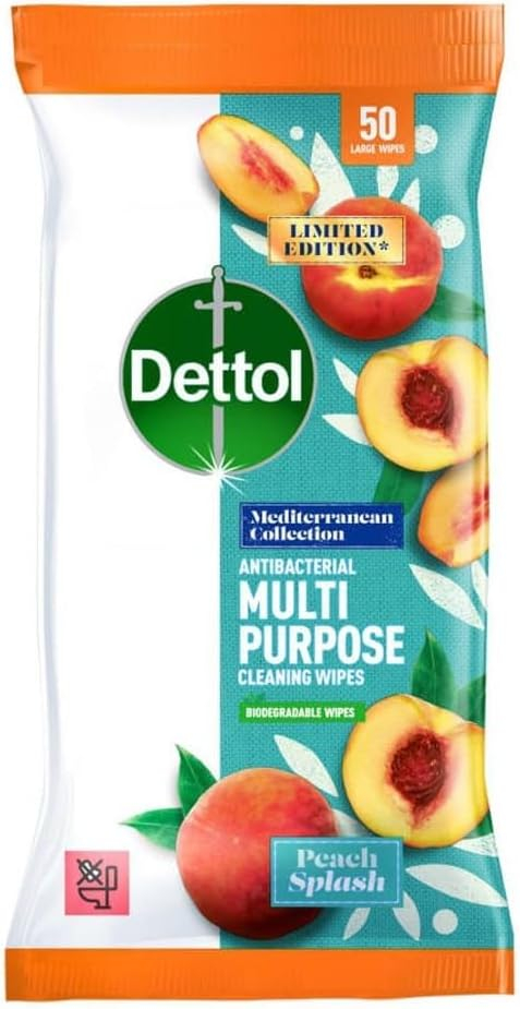 DETTOL MUILTI SURFACE PEACH WIPES 50’S