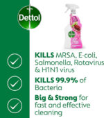Dettol Power and Fresh Antibacterial Multipurpose Cleaning Spray, Pomegranate & Lime, 1L (Pack of 6) - Image 4