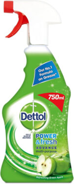 Dettol Power and Fresh Spray, Green Apple, 750 ml, Pack of 3