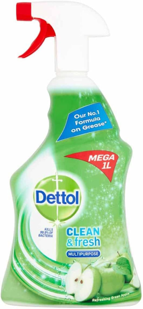 Dettol Power & Fresh Multi-Purpose Cleaner Spray 1L Refreshing Green Apple Scent
