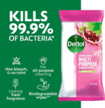 Dettol Biodegradable Multi Surface Cleaning Wipes, Pomegranate, 50 Wipes - Image 8