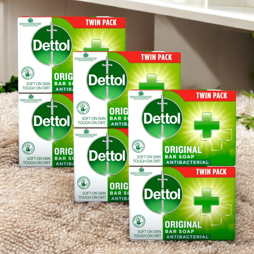 Dettol Original Antibacterial Soap – 3 Twin Pack (6 x 100g)