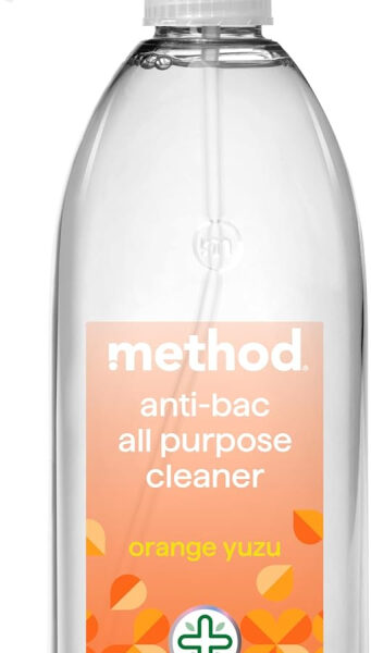 Method Antibacterial Spray, All Purpose Cleaner, Powerful Formula Kills 99.9% of Bacteria, Orange Yuzu, Pack of 1, 828 ml