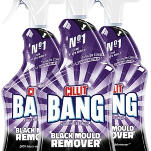 Cillit Bang Black Mould Remover Spray , Removes Mould, Mildew & Dirt , Size: 750ml (Pack of 3)