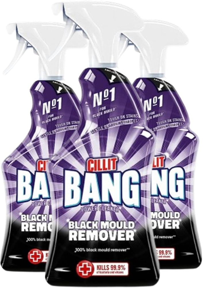 Cillit Bang Black Mould Remover Spray , Removes Mould, Mildew & Dirt , Size: 750ml (Pack of 3)