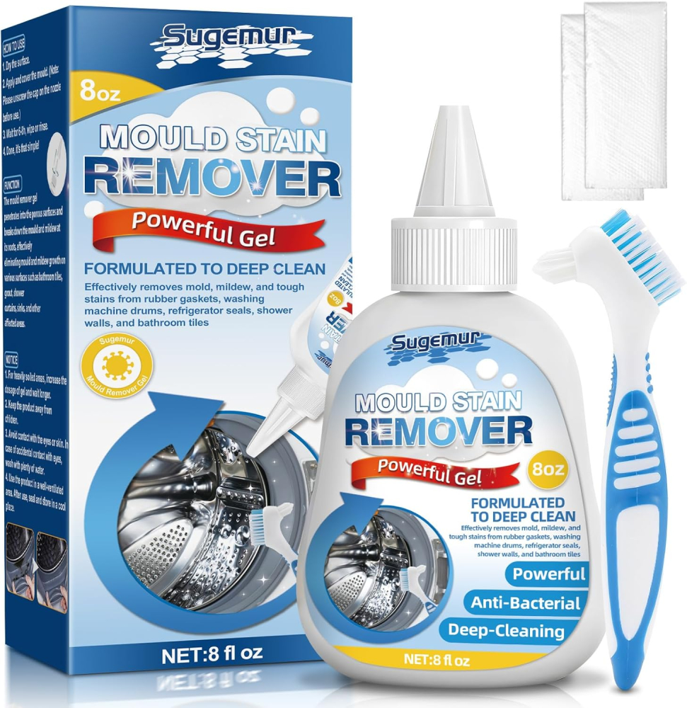 Mould Remover, Large Capacity Mould Gel for Washing Machine Seals, Bathroom Grout, Shower, Caulk & Rubber Gaskets – Mould Remover Extreme Gel UK 8 Fl Oz