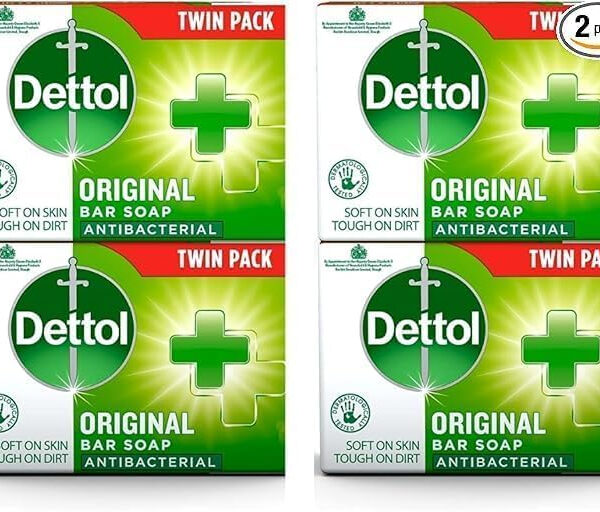 Dettol Anti-Bacterial Original Bar Soap, 2 Count (Total 4 Bars)