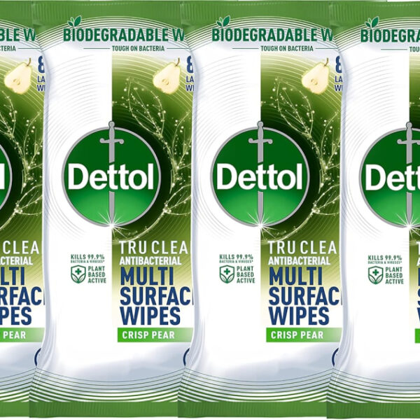 Dettol Tru Clean Crisp Pear Wipes 4x80s
