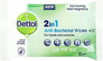 Dettol 2 in 1 Antibacterial Wipes - 15 x 10