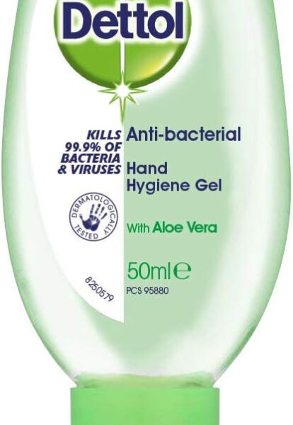 Dettol Anti-Bacterial Hand Sanitiser Gel, 50ml