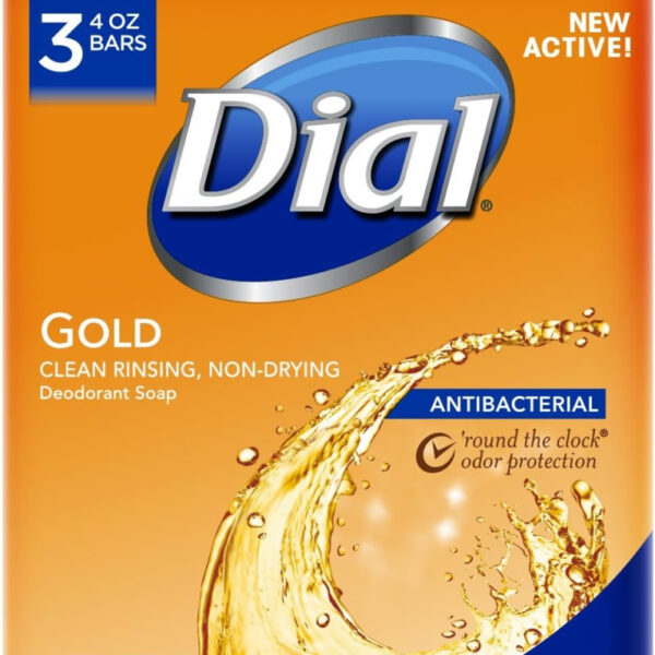 Dial Antibacterial Deodorant Bar Soap, Advanced Clean, Gold, 4 oz, 3 Bars