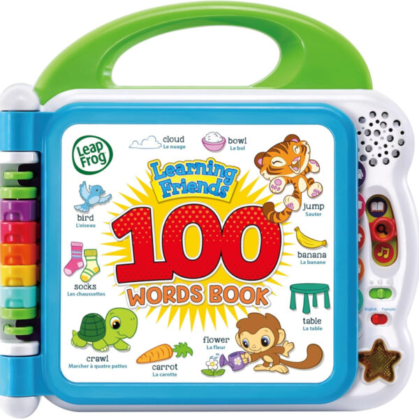 LeapFrog 601503 Learning Friends 100 Words Baby Book Educational and Interactive Bilingual Playbook Toy Toddler and Pre School Boys & Girls 1, 2, 3, 4+ Year Olds, Multi-Colour, One Size