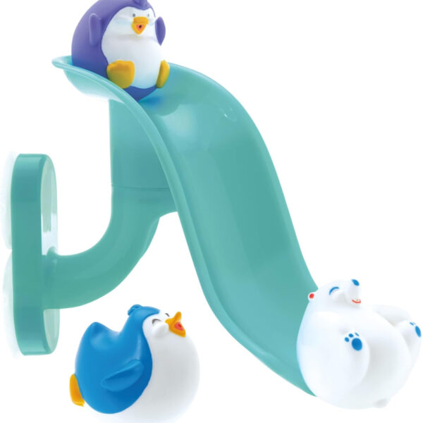 Nuby Splash 'N Slide Penguin Slide Baby Bath Toy - Early Development | Easy to Assemble | Suitable from 18 Months