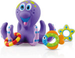 Nuby Octopus Floating Bath Toy - Sensory Development | 3 Rings Included | Colourful - Image 4