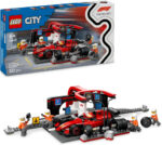 LEGO City F1 Pit Stop & Pit Crew with Ferrari Car Toy - Formula 1 Set incl. a Driver Minifigure, 4 Mechanics, Spare Tyres & Wheel Guns - Building Toys for 6+ Year Old Boys & Girls - 60443