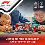 LEGO City F1 Pit Stop & Pit Crew with Ferrari Car Toy - Formula 1 Set incl. a Driver Minifigure, 4 Mechanics, Spare Tyres & Wheel Guns - Building Toys for 6+ Year Old Boys & Girls - 60443 - Image 6