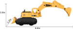 GizmoVine Kids Digger Toy, Construction Model Excavator, 2 in 1 Friction Tractor with Bulldozer, Mini Vehicles Car for Boys Age 2+ Year Olds, Engineering Crane Loader Children Gift, Yellow - Image 6