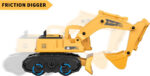 GizmoVine Kids Digger Toy, Construction Model Excavator, 2 in 1 Friction Tractor with Bulldozer, Mini Vehicles Car for Boys Age 2+ Year Olds, Engineering Crane Loader Children Gift, Yellow - Image 9