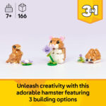 LEGO Creator 3in1 Cute Hamster with a Flower Toy - Animal Figure Transforms into a Hedgehog or Eagle - DIY Room Decor Idea - Birthday Gift for 7+ Year Old Girls & Boys - 31376 - Image 2