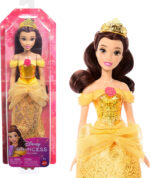 Mattel Disney Princess Dolls, Belle Posable Fashion Doll with Sparkling Clothing and Accessories, Disney Movie Toys, HLW11