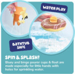 Toomies Bluey Bath Float 2 Pack | Pouring Cup Bluey and Bingo ToddlerBath Toys in Floating Pool Rings with Water Wheels | Officially Licensed BlueyToys | Toddler Toys for 18 Month Old Plus - Image 7