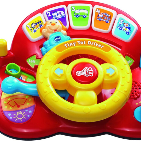 VTech Toddler Interactive Drover Toy Featuring a Steering Wheel with Music and Light, Multicolor, 19 x 26.5 x 12 centimeters
