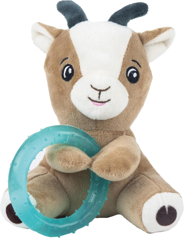 Webbox Gerald the Goat - Plush & Squeaky Dog Toy with Puppy Teething Ring