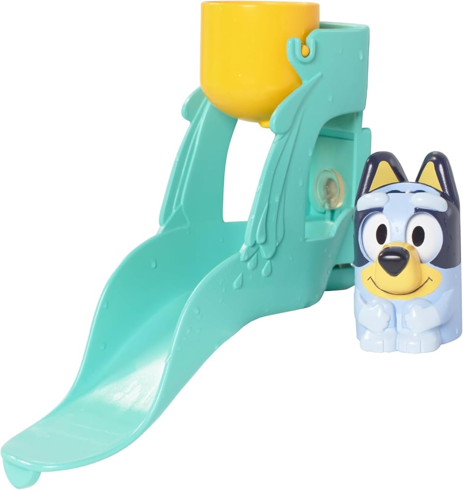 Toomies Bluey’s Waterslide, Bath Toy for Toddlers, Water Play, Moving Eyes, Fine Motor Skill Development, Suction Cup Attachment, For Ages 18 Months+, Durable and Safe Bath Toy for Kids