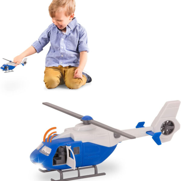 Driven by Battat – 7-Inch Rescue Helicopter Toy with Lights & Sounds, Opening Doors, Vehicle for Boys & Girls, Durable Design, Realistic Details, 3+ Years Toy for Kids