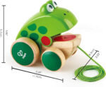 Hape Frog Pull Along | Wooden Frog Fly-Eating Pull Toddler Toy, Bright Colours - Image 3