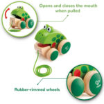 Hape Frog Pull Along | Wooden Frog Fly-Eating Pull Toddler Toy, Bright Colours - Image 9
