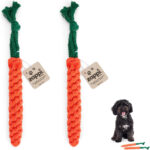 Zappi Co 2 Pack Carrot Dog Rope Chew Toys (22cm) - Durable Dental Cleaning & Teething for Small, Medium, Large Dogs - Image 3