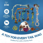 Fur & Bone 10 Pcs Dog Toys - All Breeds Indestructible Dog Toy - Chew Toys for Aggressive Chewers - Natural Cotton Puppy Tug of War Rope - for Boredom, Pulling, Teeth Cleaning - Image 2