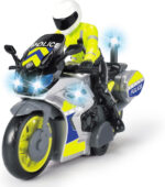 Dickie Toys Police Motorcycle Toy Motorcycle with Police Figure for Children Aged 3 Years and Up with Blue Light and Siren, Freewheel, 17 cm Long