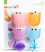Munchkin Falls Bath Toy with Suction Cups|Multi-Colored Waterfall Bath Playset | Includes 3 Interactive Toys & 1 Pouring Cup | Fun Waterway for Tub Time