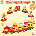 Train Toy Building Set,5 in 2 Construction Toys,Toys for 3 4 5 6 Year Old,Transporter Car Combined as Transformer Robot,Electric Drill Toy Set For 3 4 5 6 Year Old Boy Gifts - Image 8