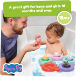 Toomies Peppa’s Pool Party - 5 Floating Connecting Ring Cups with 5 Peppa Pig & Friends Water Squirter Baby Toys - Sensory Toys for Babies +18 Months - Baby Bath Toys & Paddling Pool Toys - Image 2