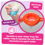 Toomies Peppa’s Pool Party - 5 Floating Connecting Ring Cups with 5 Peppa Pig & Friends Water Squirter Baby Toys - Sensory Toys for Babies +18 Months - Baby Bath Toys & Paddling Pool Toys - Image 3