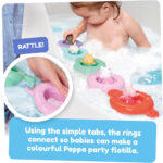 Toomies Peppa’s Pool Party - 5 Floating Connecting Ring Cups with 5 Peppa Pig & Friends Water Squirter Baby Toys - Sensory Toys for Babies +18 Months - Baby Bath Toys & Paddling Pool Toys - Image 4