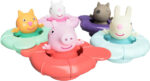 Toomies Peppa’s Pool Party - 5 Floating Connecting Ring Cups with 5 Peppa Pig & Friends Water Squirter Baby Toys - Sensory Toys for Babies +18 Months - Baby Bath Toys & Paddling Pool Toys