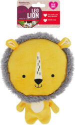 Rosewood Leo Lion, Plush Interactive Dog Toy With Giant Squeaker And Crinkle Body - Yellow