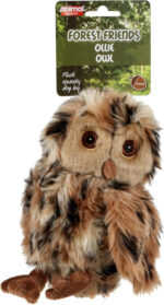 Animal Instincts Forest Friends Squeaky Plush Dog Toy Soft Comfort Puppy Toy Ollie Owl - Small