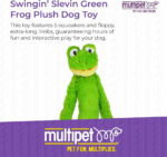 MULTIPET Swingin Slevin Frog Plush Dog Toy Soft Fun Squeaky Interactive Chewing Playing Fetch Cuddly Stuffed Animal Lightweight for All Breeds 27" - Image 2