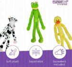 MULTIPET Swingin Slevin Frog Plush Dog Toy Soft Fun Squeaky Interactive Chewing Playing Fetch Cuddly Stuffed Animal Lightweight for All Breeds 27" - Image 3