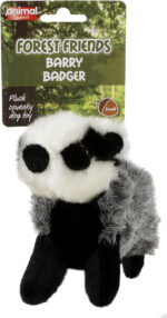 Animal Instincts Forest Friends Squeaky Plush Dog Toy Soft Comfort Puppy Toy Barry Badger - Small