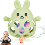Teething Toys & Rattle Teething Mitten for Baby, Sensory Chew Toy Teethers Grab Ball for Autism, Sensory Toys for Babies 0-6 Months 12-24 Months, Easy to GRAP, Relief to ADHD & Anxiety