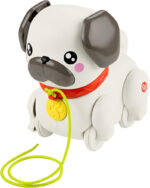Fisher-Price Baby & Toddler Pull Toy FP Pets Walk-The-Pup-Pug with Motion & Sounds for Kids Ages 12+ Months, HTW94