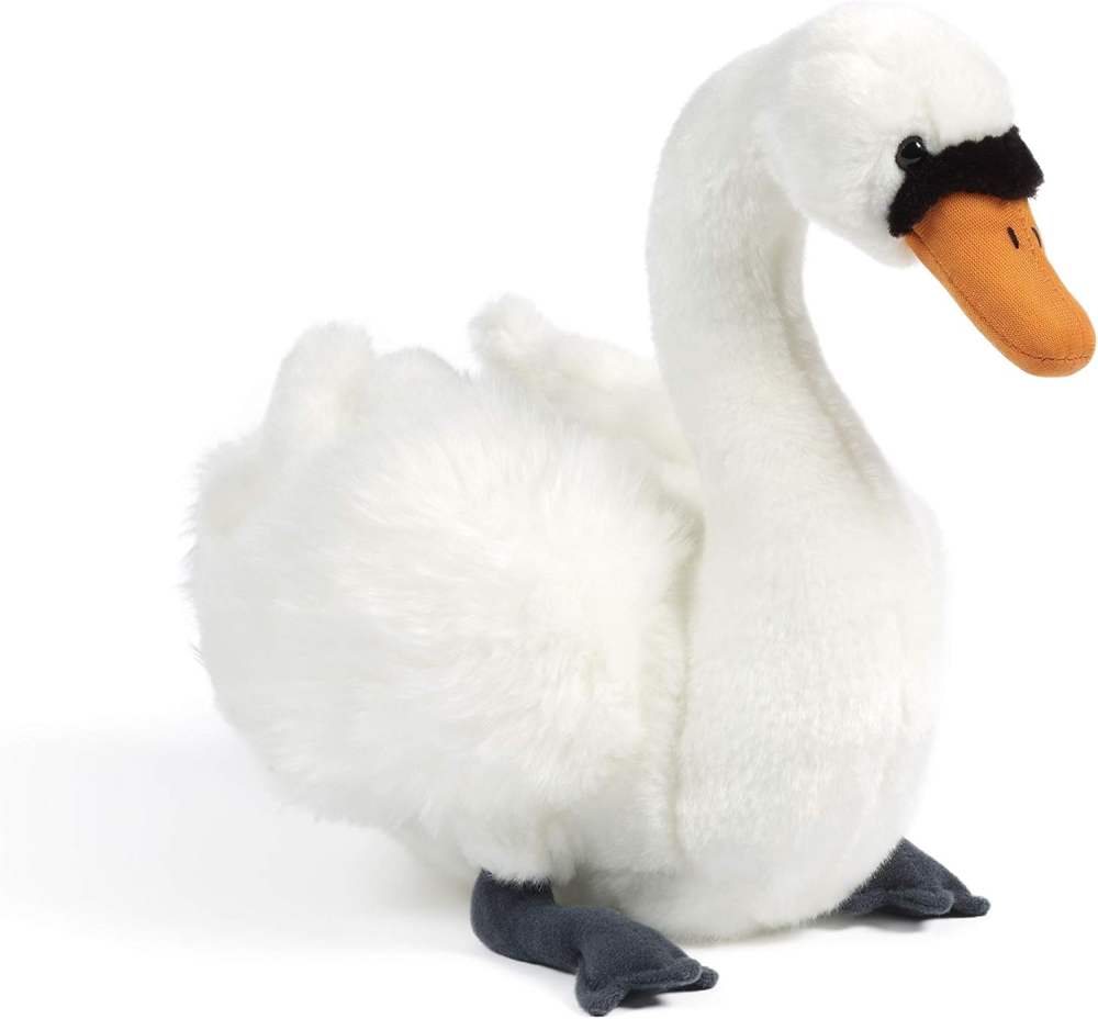 Living Nature Large Swan, Realistic Soft Cuddly Swan Toy, Naturli Eco-Friendly Plush, 24.5cm,White