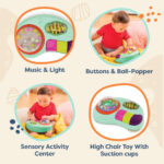 B. toys – Baby Activity Station – High Chair Suction Cup Toy with Music & Lights – Sensory Activity Center – Developmental Toys for Babies, Infants – whirly pop – 6+ Months - Image 3
